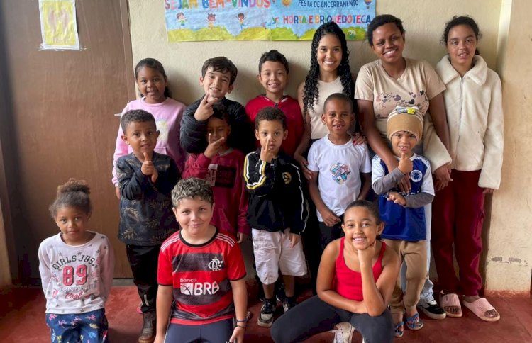 CRAS de Canaã encerra projetos anuais com festa para crianças participantes da Brinquedoteca e Hortapedagógica