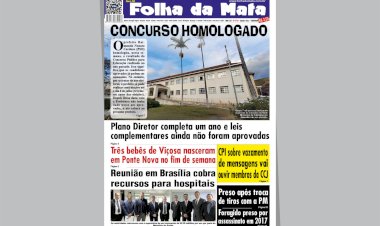 Capa da edição impressa desta quinta-feira (13)