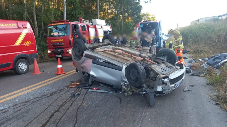 Acidente próximo ao trevo de Cajuri deixa seis feridos 