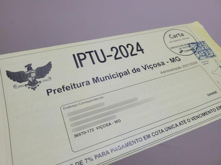 Terceira parcela do IPTU 2024 vence na segunda-feira