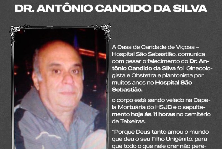 Faleceu o médico Antônio Cândido da Silva