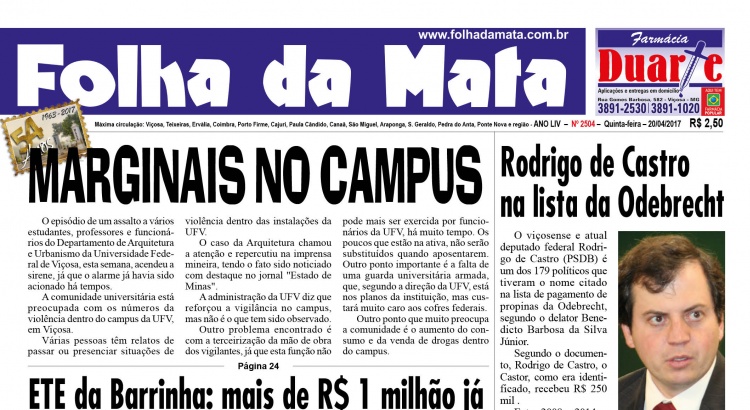 Capa da próxima edição