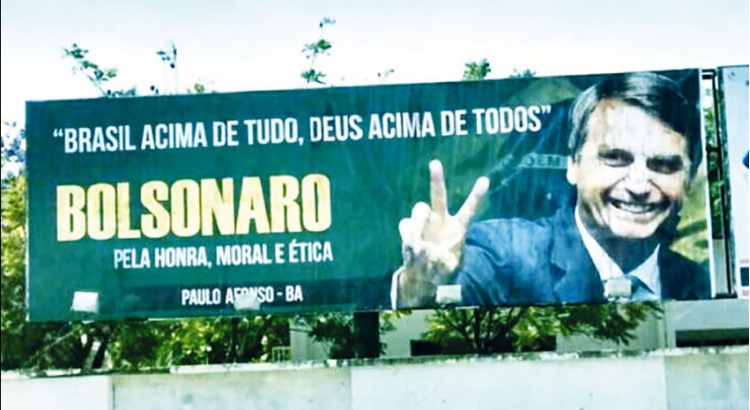 Justiça ordena retirada de outdoor de Jair Bolsonaro